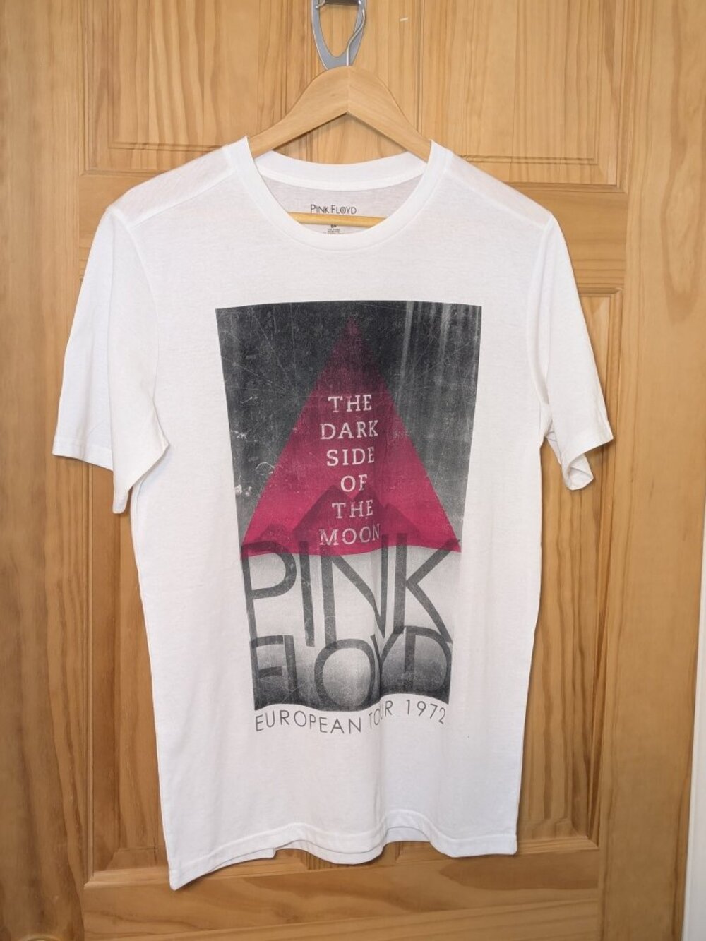 Pink Floyd Dark Side Of The Moon  Mens S Graphic Band White T-Shirt